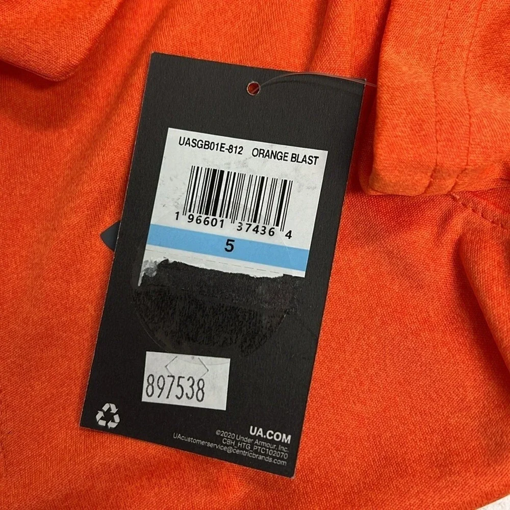Boys Under Armour‎ Match Polo Orange Blast Size 5 New with Tags